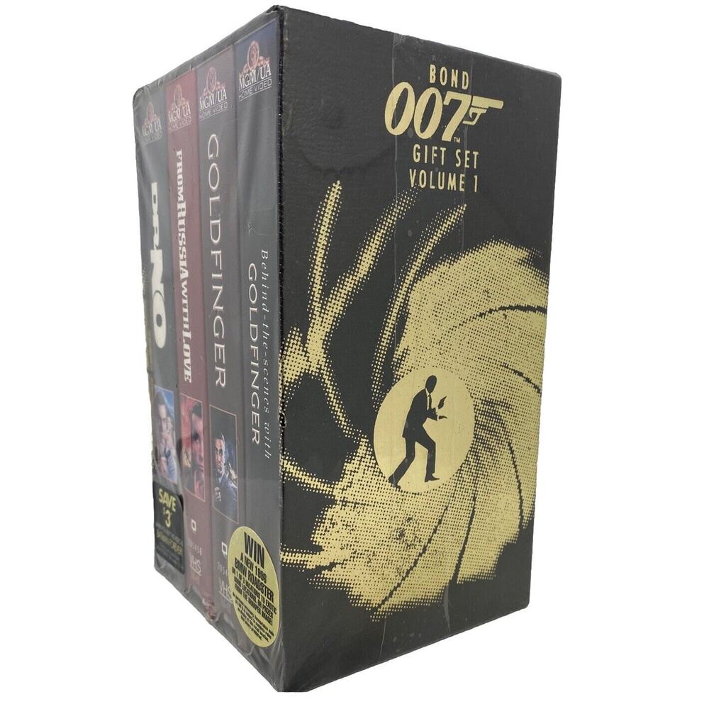 Bond 007 Gift Set Volume 1 VHS 1995 4-Tape Set Three Bond Features New - Picture 3 of 12